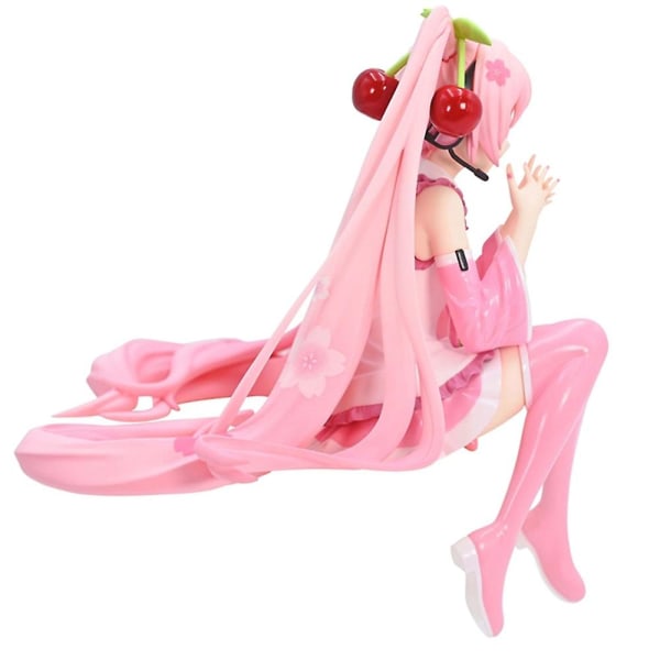 Ny Hatsune Miku Anime Figur Rosa Kjole Pvc-modell Action Leker Kirsebærrosa Kirsebærblomster Dekorasjon Samle gaver[GL] No Box