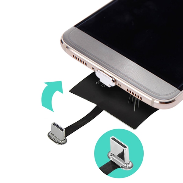 Litteä kaapelisovitinpaketti Langaton QI-lataussovitin älypuhelimelle Micro-USB-portti LGL Black