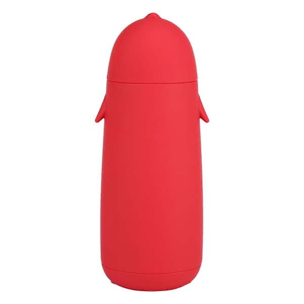 300ML Bærbar Søt Pingvin Glass Vannflaske Dobbelt Lag Krus Reisekopp Rød LGL style5531