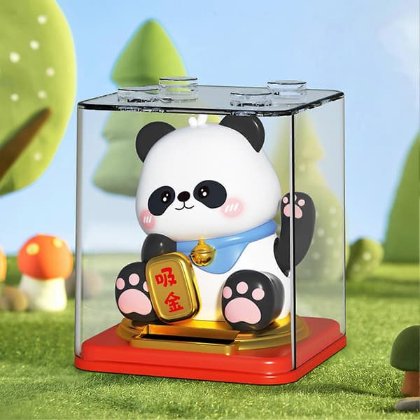 Solar Lyckobringande Panda Bilinstrumentbräda Dekor Figur Implicerar Lycka Auto (LGL) Xj Panda