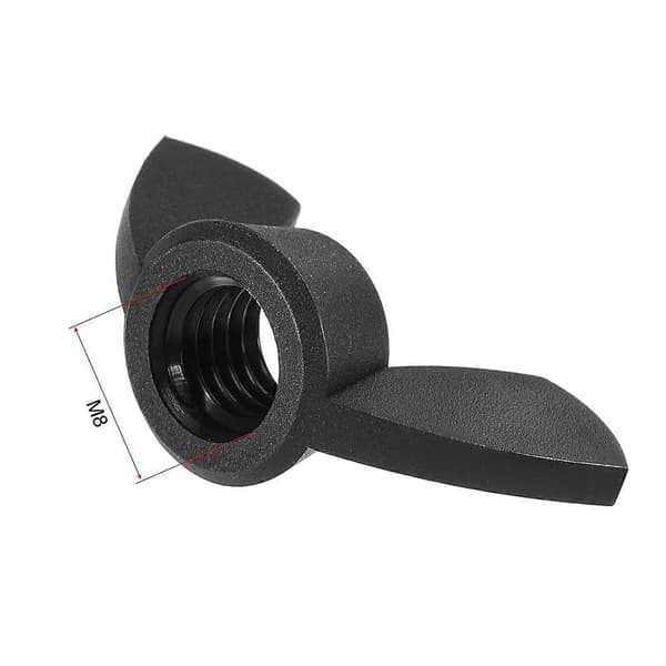 M8 Vingemutter Vingemuttere Nylon Håndstrammingsfester Svart 12 stk (LGL)