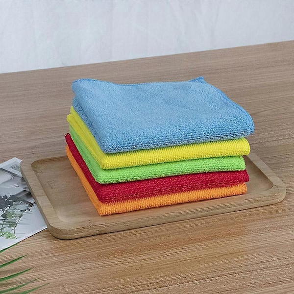 Mikrokuituliinat 5 kpl, Uudelleenkäytettävät siivousliinat kotiin, keittiöön, autoon, moottoripyörään, ikkunoihin 30 x 30 cm (LGL)