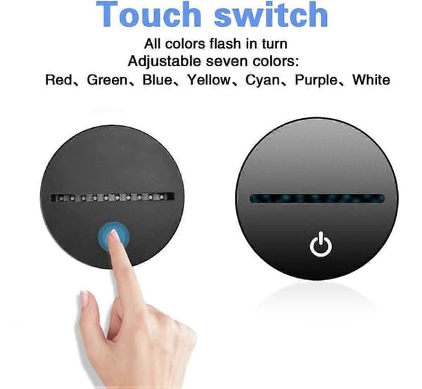 Traktor 3D Nattlys, TINYOUTH Illusjon Bord Nattbordslamper med Smart Touch (LGL)