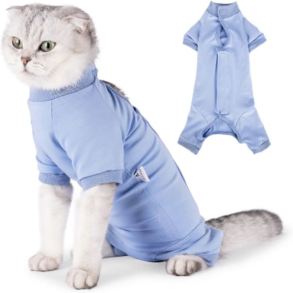 (L) Postoperativ Kattdräkt Anti-slickande Kattkrage Lång Overall Förhindra Förlust av Kläder Anti-slickande Kattväst LGL
