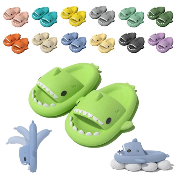 Dame Herre Hai Tøfler Hai Sky Tøfler Sky Hai Sandaler Søte Hai Tøfler, 100% Helt Nye LGL Apple green 44-45