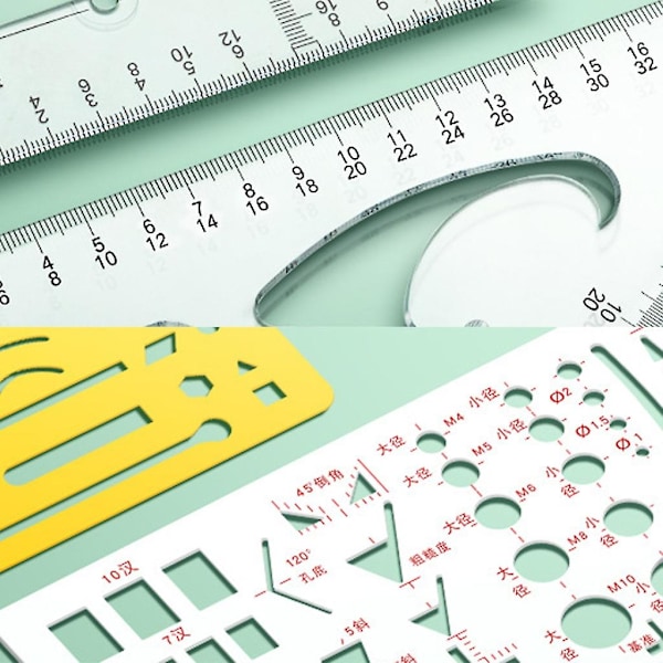 Arkitektset, Geometriset, Passare och Gradvinkelset, Ritverktyg LGL Morandi Green