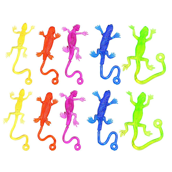 25 stk The Flash Toys Lizard Toy Sticky Lizards Toy Barn Sticky Toy Lizard Figur [GGL] Assorted Color 15.7X4X0.8CM