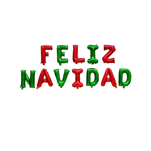 14 stk 16 tommers spanske Feliz Navidad bokstavballonger banner nyttårs julefestdekorasjoner Navidad 2024 luftballong green red 16INCH