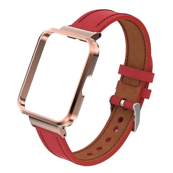 Læder Urrem til Xiaomi Mi Watch Lite / Redmi Watch til Xiaomi Mi Watch Lite / Redmi Watch LGL Red