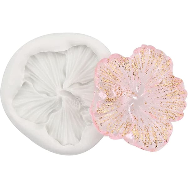 Håndlavet Resin Silikone 3d Hibiscus Blomsterform (hvid) 4 Stykker (LGL)