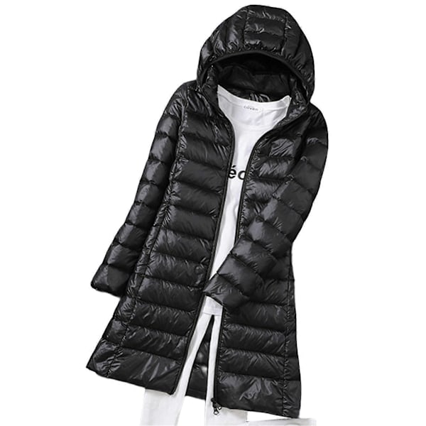 Dame Slim Duck Down Frakke Mellemlang Koreansk Version Slim Frakke Egnet Til Venne Sammenkomster LGL Black M