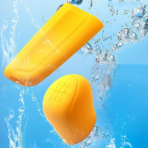 Silikone Gearknop Cover, Universal Anti-Slip Bil Håndbremse Greb Ærmer, Vandtæt Blød Gummi Gearstang Beskytter, Auto Interiør LGL red shift