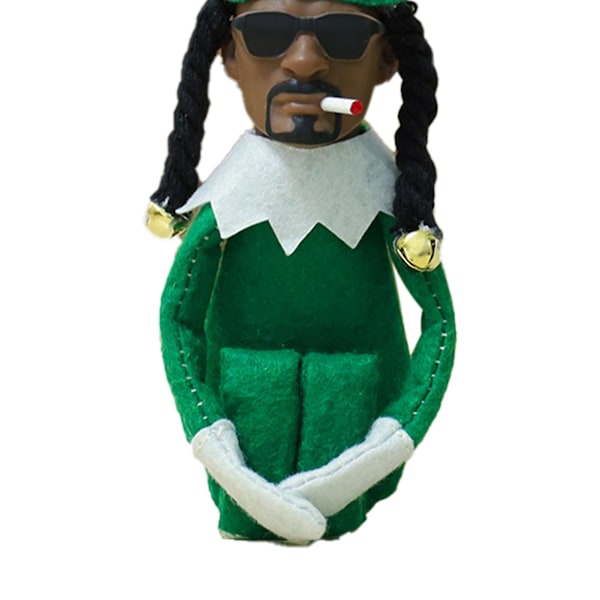 Snoop On A Stoop -tonttunukke Resin Plush -nukke Pehmeä Tuntuma Nukke Leikkikalu Koriste Joulujuhliin Loma Koti Puutarha Sisustus A Green