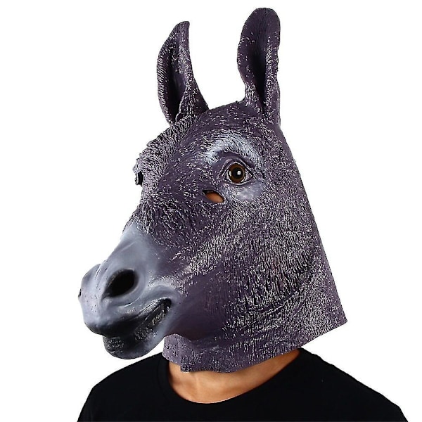 Shrek Åsna Mask Halloween Nyhet Deluxe Kostym Party Cosplay Latex Djurhuvud Mask Vuxen LGL B