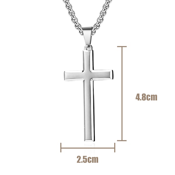 Kors halskjede Rustfritt stål 60 cm (LGL) Silver Sølv