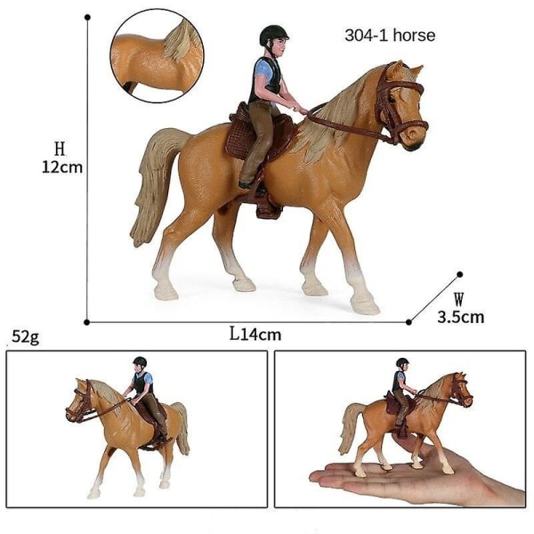 Ontto maatila ihmiset eläimet hahmot lelu ratsastus hevonen figuuri ratsastaja toimintahahmot malli opetusmalli nukke lapsille lahja Brown