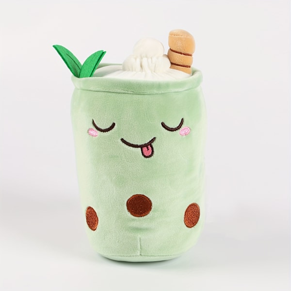 9-tums Bubble Tea Kopps Plushie - Kawaii Mjölk Te Fylld Leksak, Mjuk Bomulls Kudde Perfekt för Alla Hjärtans Dag, Påsk, Halloween & Julgåvor Green