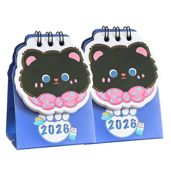 Skrivbordskalender 2026 Tecknad Katt Kalender (LGL) A 2pcs