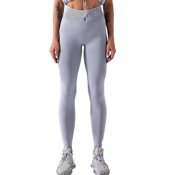 Snabbtorkande Yogakläder för Kvinnor Fitness Tights Yogabyxor LGL Gray S