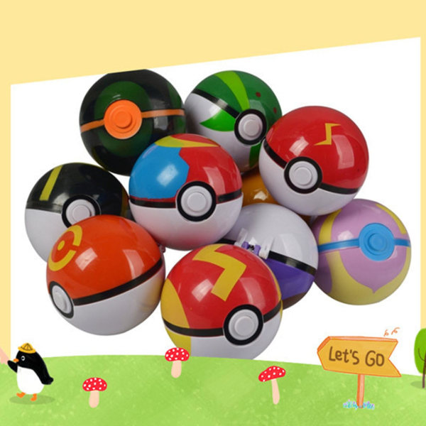 12 kpl / set 4,8 cm Poke Ball herkkä keräily PP Ihastuttava pokeball-lelupakkaus hahmohahmolla lapsille[GL] Multicolor