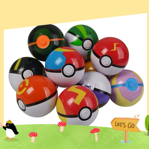 12 stk/sett 4,8 cm Poke Ball Delicate Collectable PP Nydelig Pokeball Toy Pack med figur for barn[GL] Multicolor