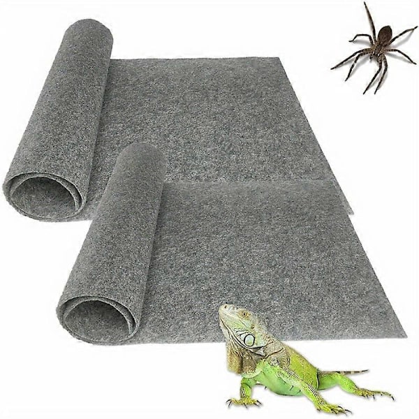 Reptil Terrarium Bundmåtte - Fugtabsorberende Substrat til Firben, Slanger, Frøer, Skildpadder, Kæledyrshabitater - Ikke-Giftig, Let at Rengøre LGL grey 15.75inch X 15.75inch