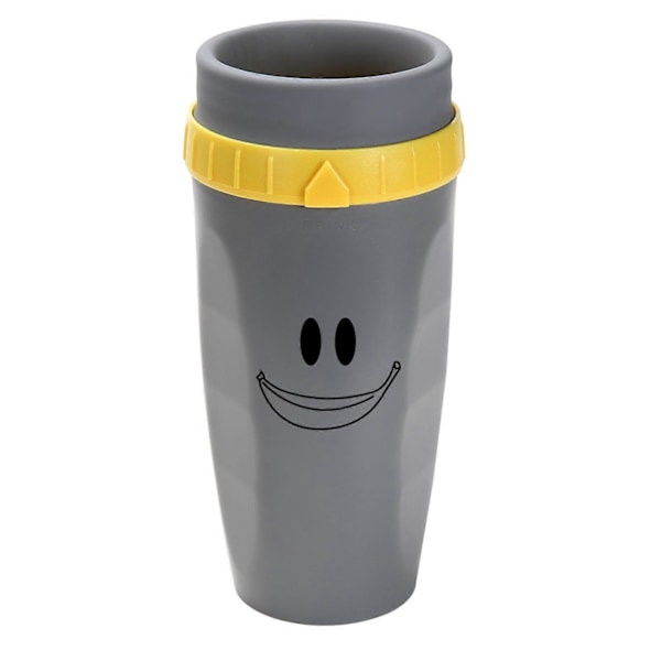 Portabel Twizz Mugg Läcksäker Resemugg med Sugrör Dubbla Lager Isolerad Silikon Twist Design Varma/Kalla Dryckesmuggar för Barn Studenter Jika LGL Grey A