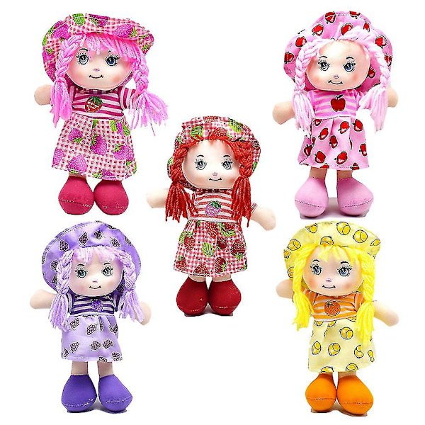 Sød Ragdoll Pink Orange Med Hat Og Frugt Tøj Dukke Pige Gave Grape doll purple