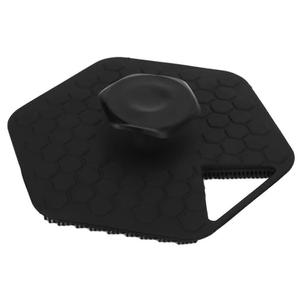Silikone Badebørste Multifunktionel Polygonal Blød Effektiv Rengøring Silikone Skrubber til Bad Opvask Sort (LGL)