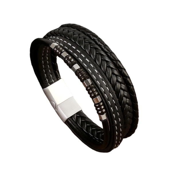 Multilayer Retro Flettet Læderarmbånd til Mænd (LGL)
