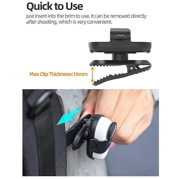 Til Insta360 GO 3S Rygsæk Klips Sports Kamera Beslag 360 Graders Alligator Klips LGL As shown
