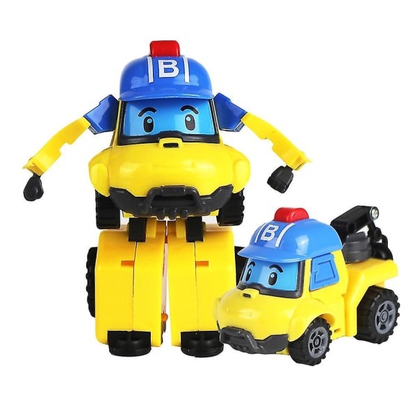 Robocar Poli Action Figuuri Muodonmuutos Poliisiauto Robotti Opetuslelu lapsille - ZHENV Yellow