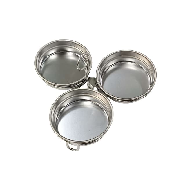 4 stk. eggdamper i rustfritt stål (1 stativ 3 brett), hjemmekokte egg, posjerte egg, dampede frokostegg, dampede eggformer, flat bunn, K (LGL) Egg Steamer