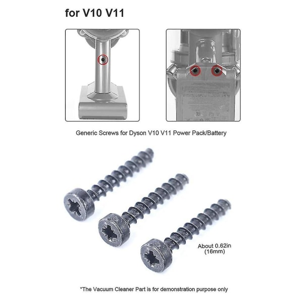 Yleisruuvit V6 V7 V8 V10 V11 -imurien virtalähteeseen/akkuun Sv09 Sv10 Sv11 Sv12 Sv14 A black