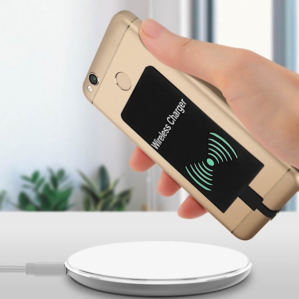 Litteä kaapelisovitinpaketti Langaton QI-lataussovitin älypuhelimelle Micro-USB-portti LGL White