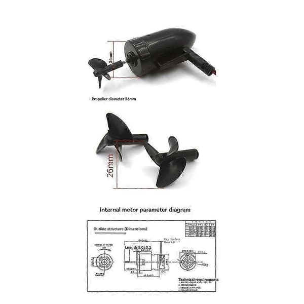 Agnbåd Undervandsmotor Propeller Bådtilbehør DIY Modificerede Sæt til Flytec 2011-5 Fiskeri B (LGL) Black