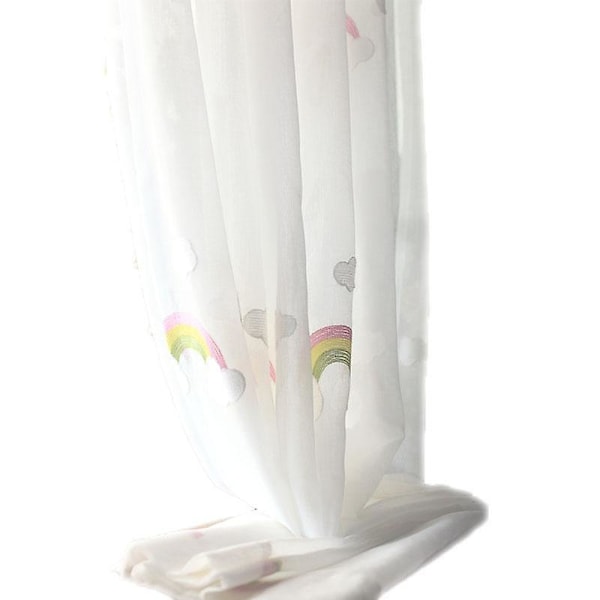 Børne Regnbue Gaze Gardiner med Pastoral Broderi (LGL) Rainbow hook up 2x2.7m