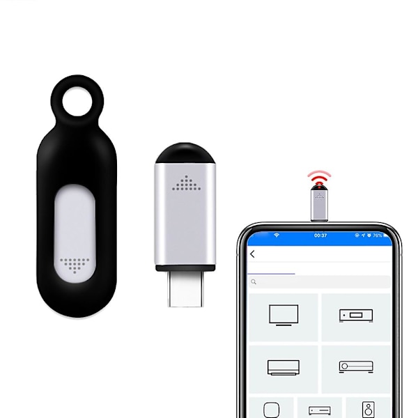 Trådlös Smarttelefon Infraröd Sändare Universell Mini Fjärrkontroll med Typ-C Anslutning Rep LGL Silver
