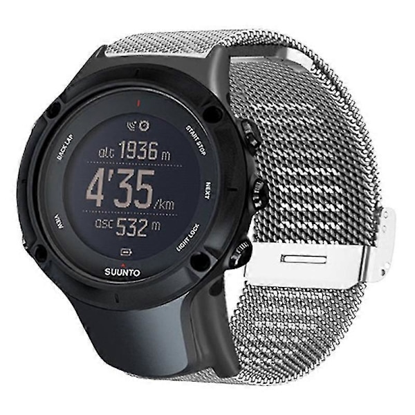 For Suunto Ambit3 Peak/Ambit2 Klokkereim Milanesisk Rustfritt Stål Mesh Stropp LGL Silver Suunto Ambit 3