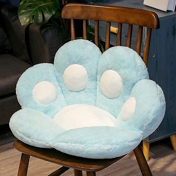 Kattepote Pute Søt Sittepute Kattepoteformet Lat Sofa Bjørnepote Kontorstolpute Koselig Varm Plysj Sofadekorasjonspute 60x70cm (Brun) (LGL)