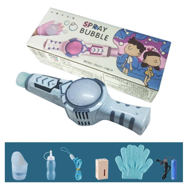 Handhållen Bubbelmaskin Roliga Säkra Elastiska Bubblor Handskar för Barn (LGL) Blue