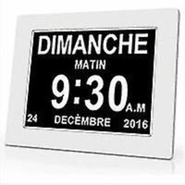 Horloge Calendrier Numrique One Piece 7" Avec Date Et Heure Horloge Alzheimer Pour Parents Rappel De Mdicaments Pour Grands-parents Et Enfants - Blanc