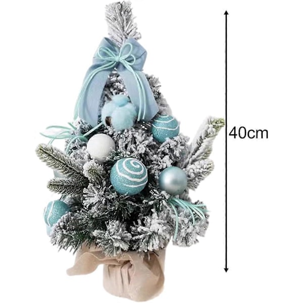 Snøhvit Mini Juletre for Festlig Hjemmeinnredning, Blå 40cm (LGL)