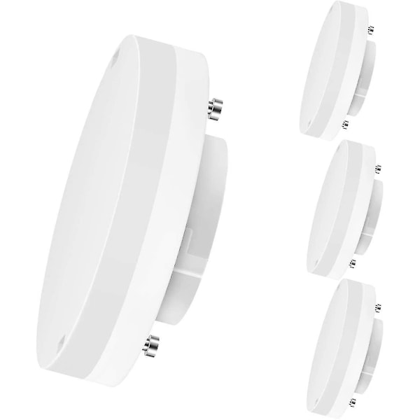 4-pack GX53 LED-lampor, 5W motsvarande 40W, 3000K varmt vitt ljus, 470 lm, låg förbrukning, ej dimbar [energiklass F] - M [L]