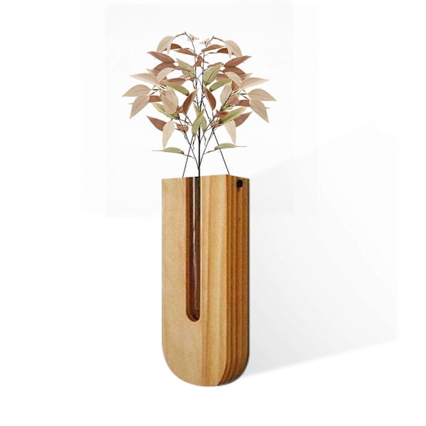 Väggvas - Inomhus vägghängande blomkruka Trävas blomkruka Träblomkruka Hängande blomkruka väggdekoration artefakt LGL Dark brown