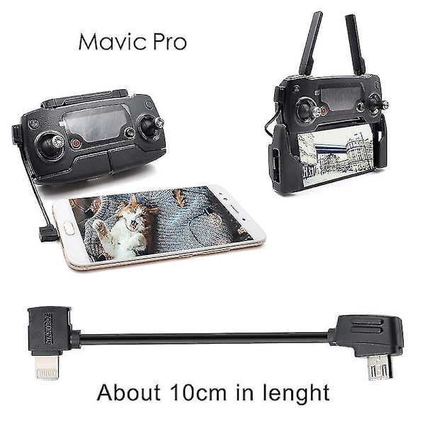 Startrc 10cm USB-C / Type-C til Micro USB Konverteringskabel Datakabel til DJI Mavic Mini / Air, Shark Fjernbetjening [GGL]