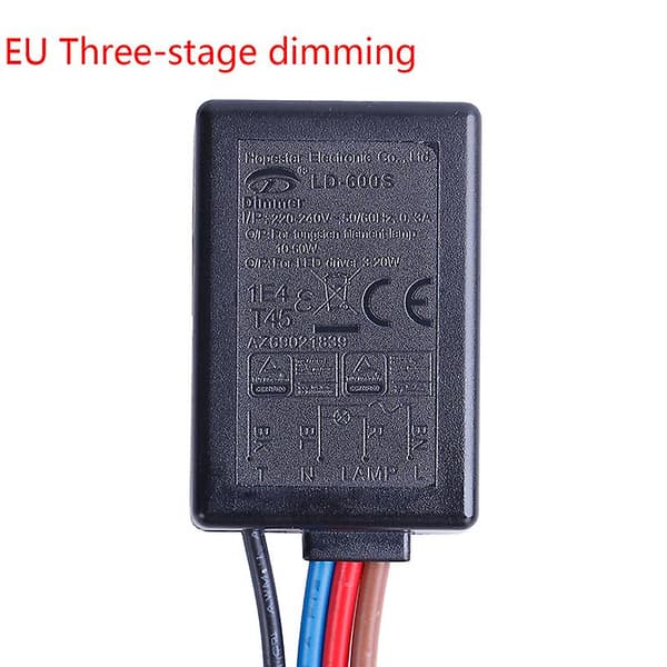 Ld-600s Indbygget 3-vejs Finger Touch Lysdæmper On/off Switch Us Eu (LGL) Black EU2