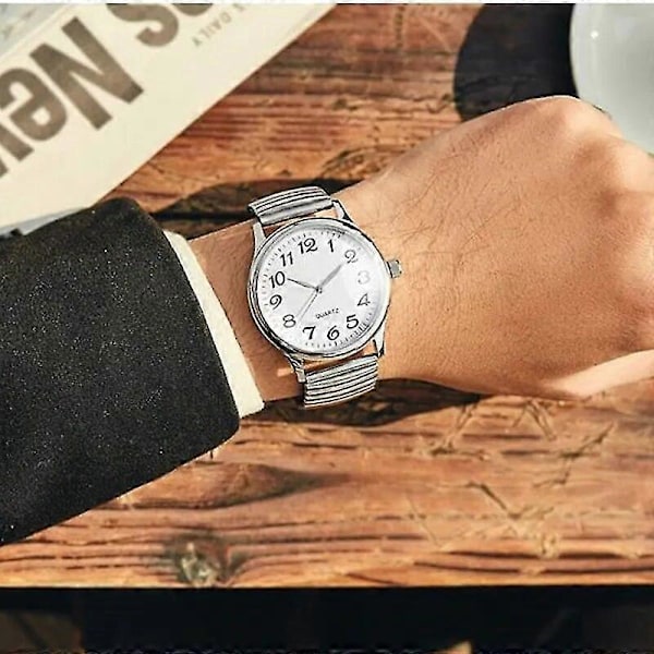 Herr Dam Armbandsur Par Flexibelt Stretchband Kvarts Klockor LGL Men