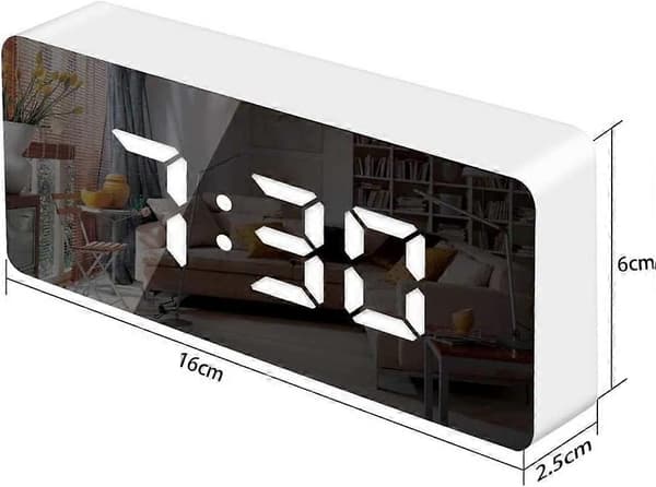 Väckarklocka, LED-display Digital väckarklocka med ljussensor och dimningsläge, Sovrum Vardagsrum Sängklocka, Heminredning, Vit (LGL)