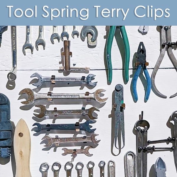 Værktøjsfjeder Terry Clips 13/16/ 19/ 25mm Stål Værktøjsholder Sæt Heavy Duty Værktøjsholder Opbevaringsskur Garage [L]